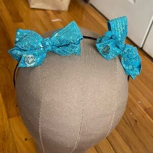 4/$25 JoJo Siwa Blue Sparkle Double Bow Headband
